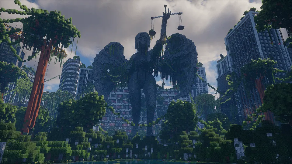 Mosslorn - 1000x1000 Abandoned Overgrown City with Lore, Карты, Minecraft