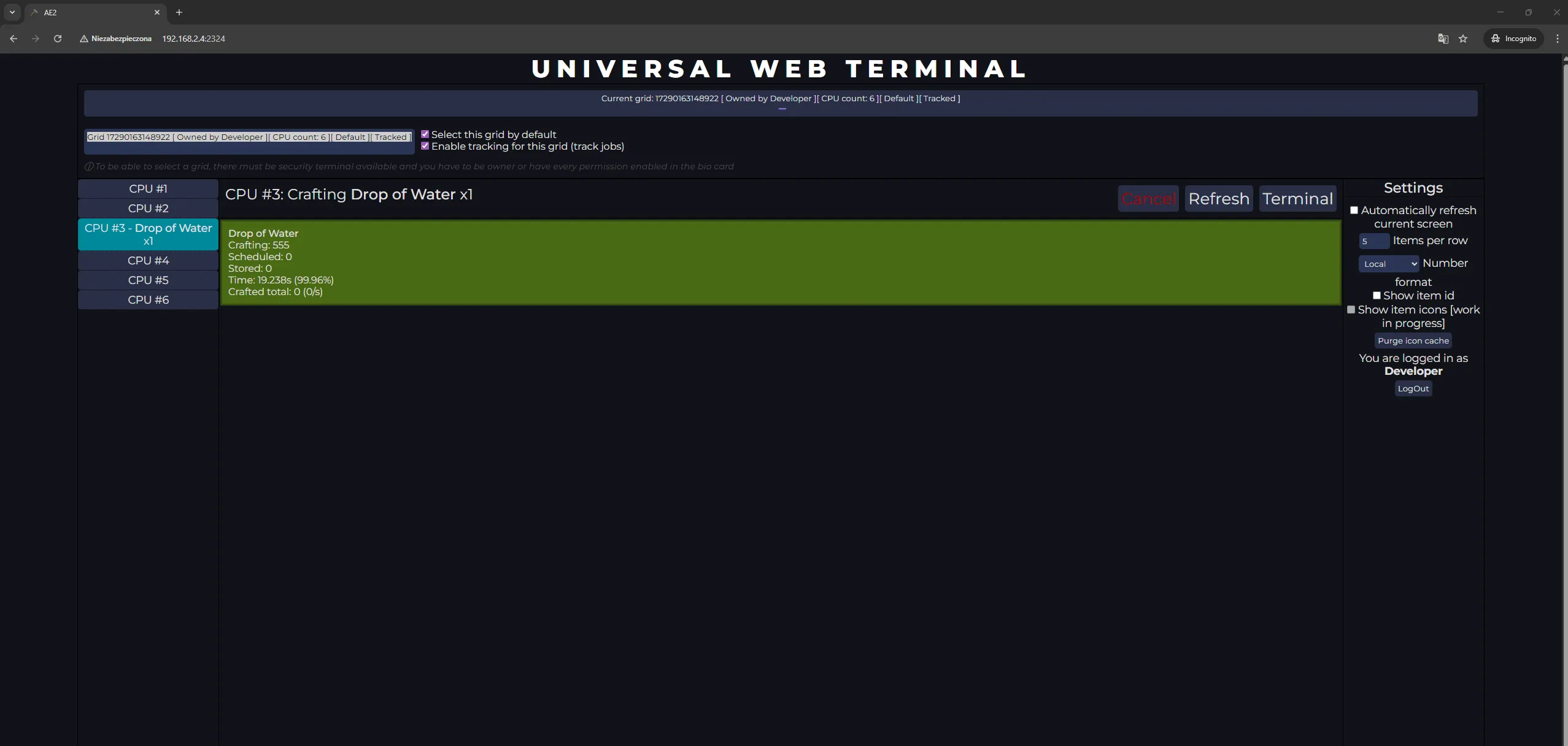 AE2 Web Integration, Моды, Minecraft