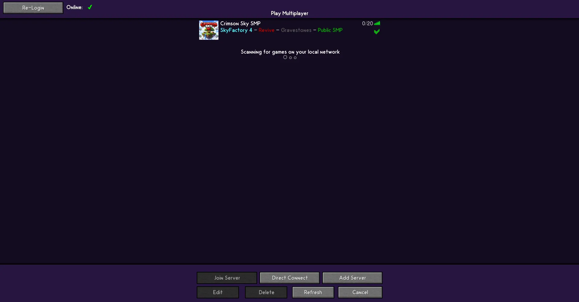 Crimson Sky SMP (Skyblock+Revive) — скриншот 3 (Модпаки, Minecraft)
