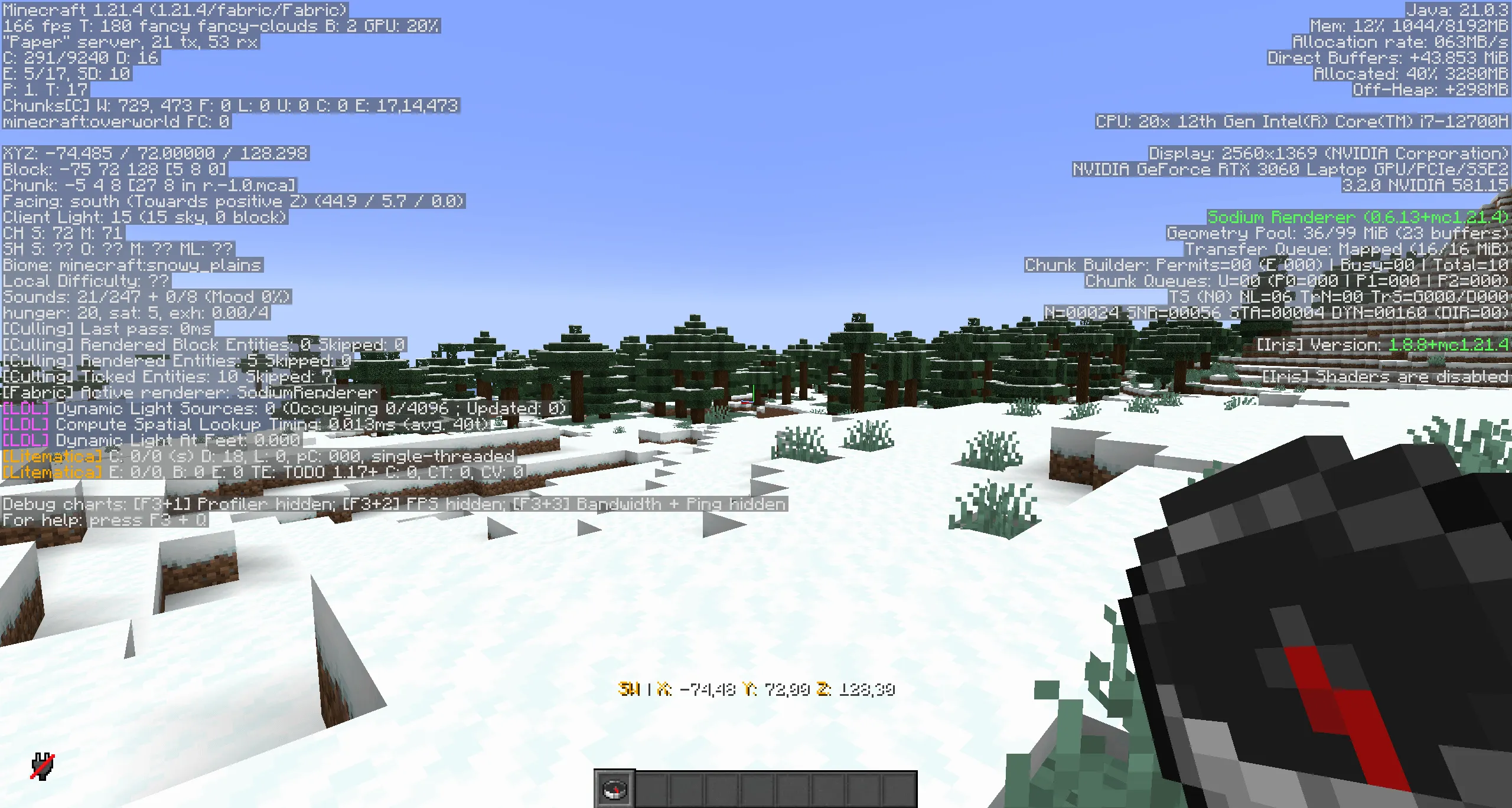 Compass Сoordinates — скриншот 1 (Плагины, Minecraft)