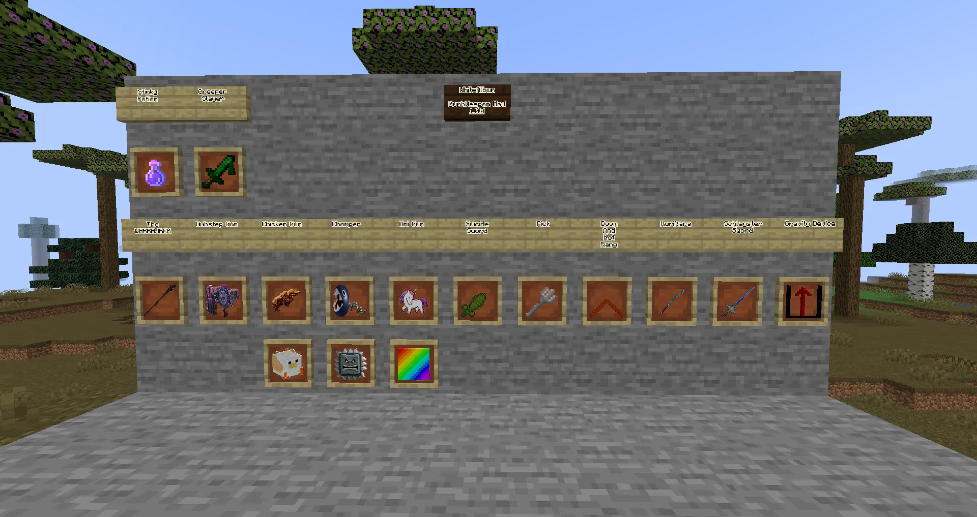 DumbWeapon, Моды, Minecraft