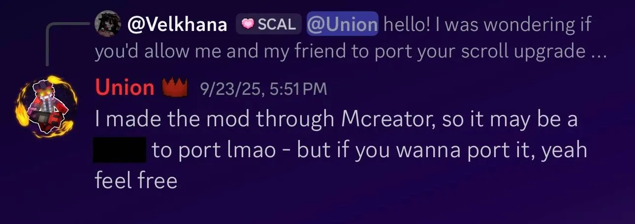 Union's Upgrade Scrolls Port, Моды, Minecraft