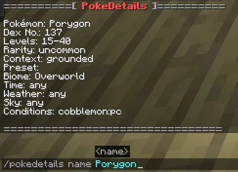 PokdeDetails for Cobblemon, Моды, Minecraft