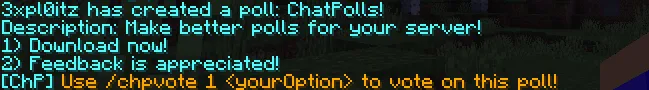ChatPolls — скриншот 1 (Плагины, Minecraft)