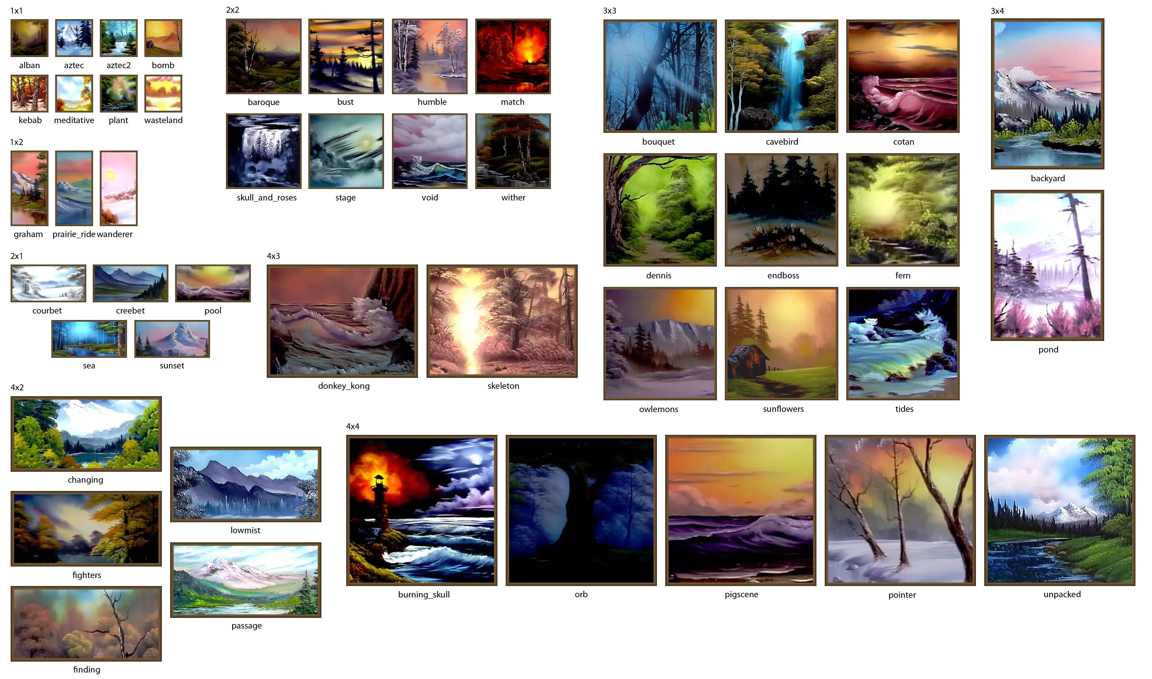 Bob Ross Updated Painting Pack — скриншот 1 (Текстуры, Minecraft)