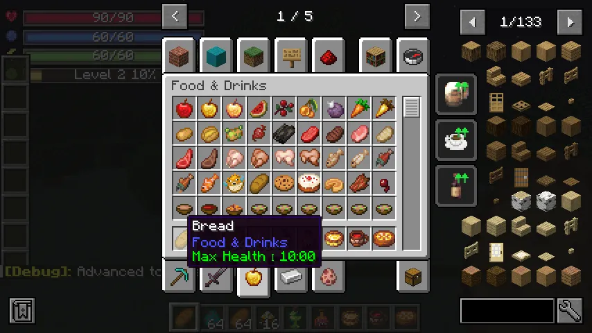 Mine and Meals, Моды, Minecraft