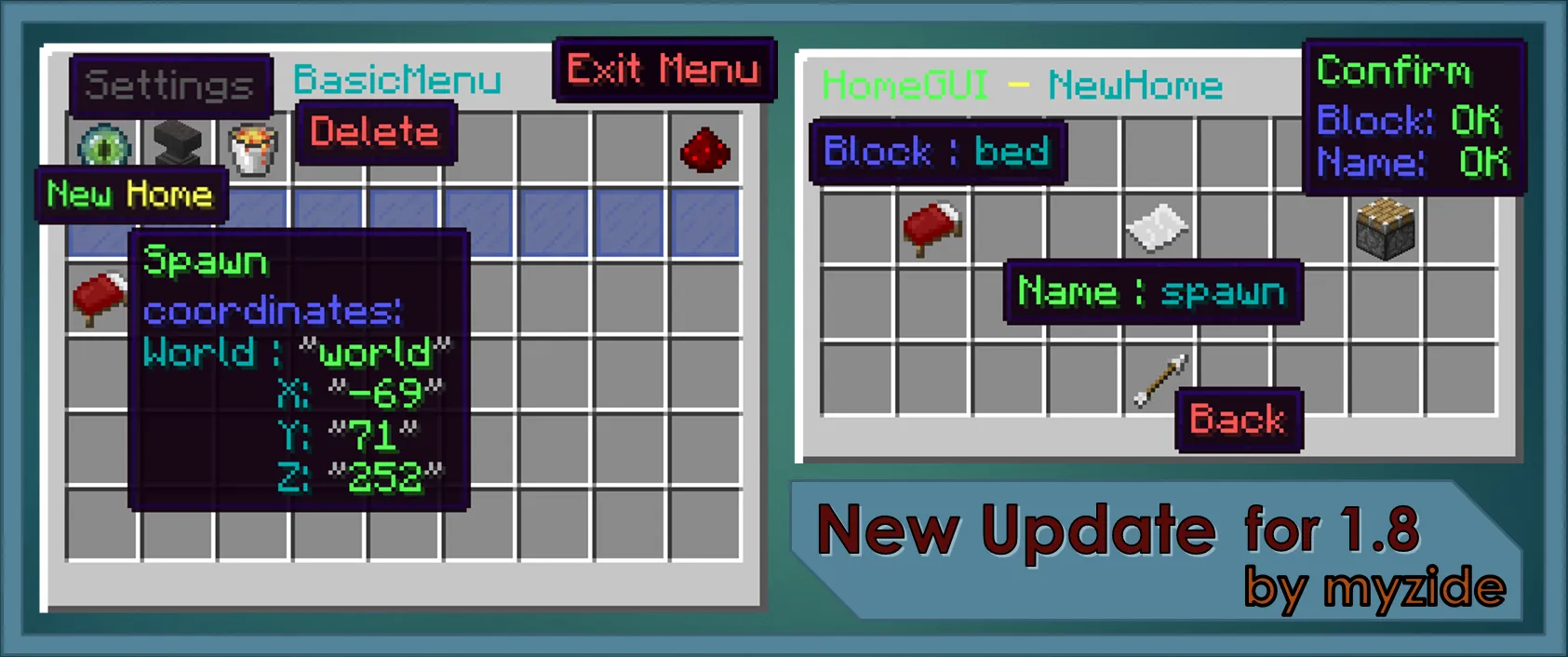 HomeGUI - HomeManager, Плагины, Minecraft