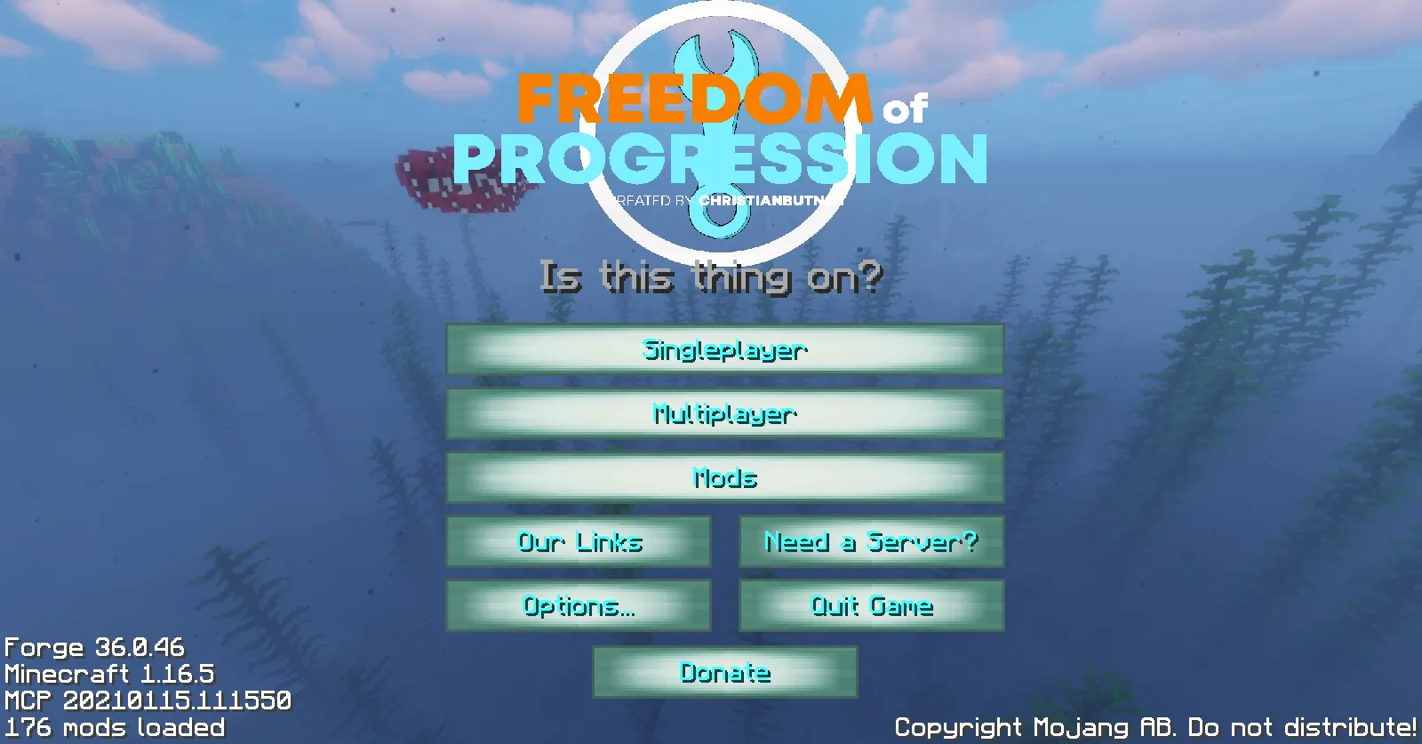 Freedom of Progression, Модпаки, Minecraft