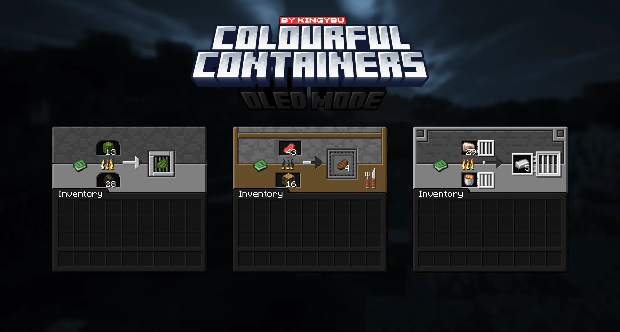 Colourful Containers OLED GUI, Текстуры, Minecraft