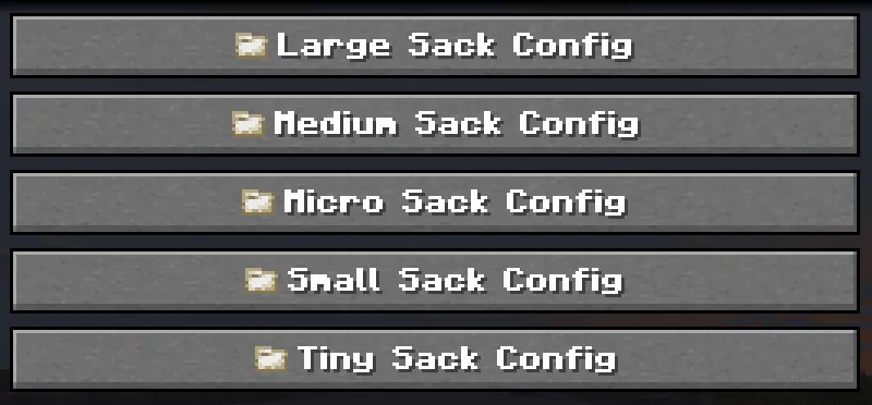 Configurable Sacks, Моды, Minecraft