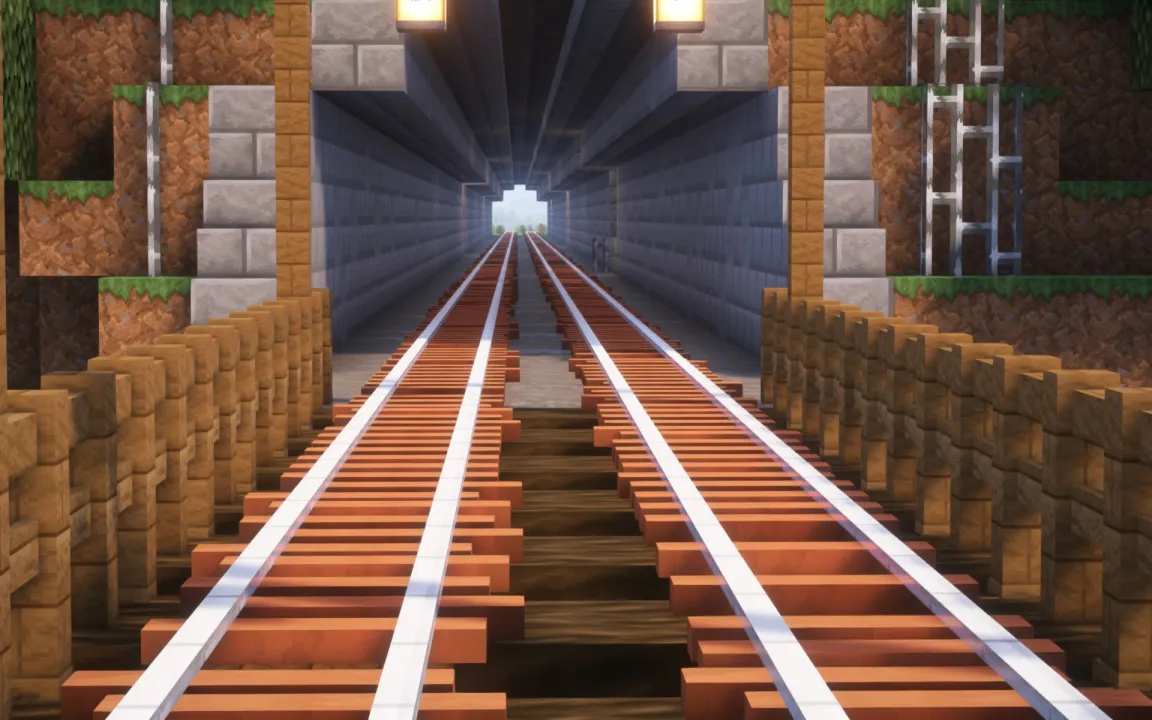Rickety Stripped Acacia Log Rail (3d models) — скриншот 3 (Текстуры, Minecraft)