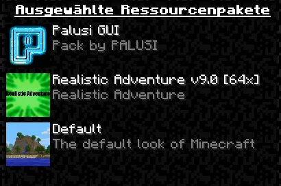 Palusi Modern Gui, Текстуры, Minecraft