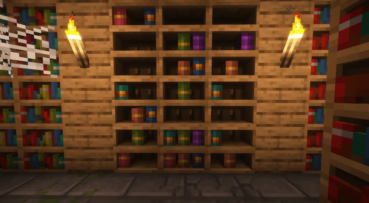 Undopia 3D Chiseled Bookshelf — скриншот 3 (Текстуры, Minecraft)