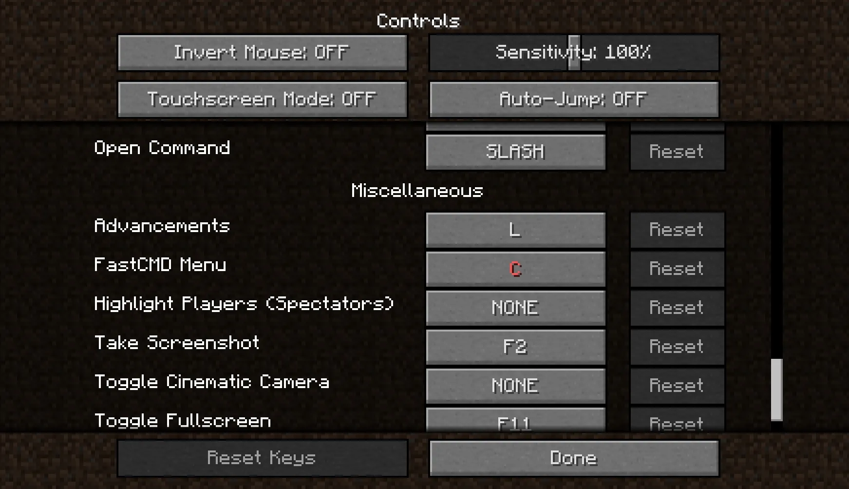 FastCMD, Моды, Minecraft
