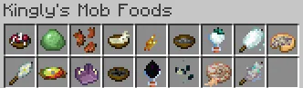 Kingly's Mob Foods — скриншот 1 (Моды, Minecraft)
