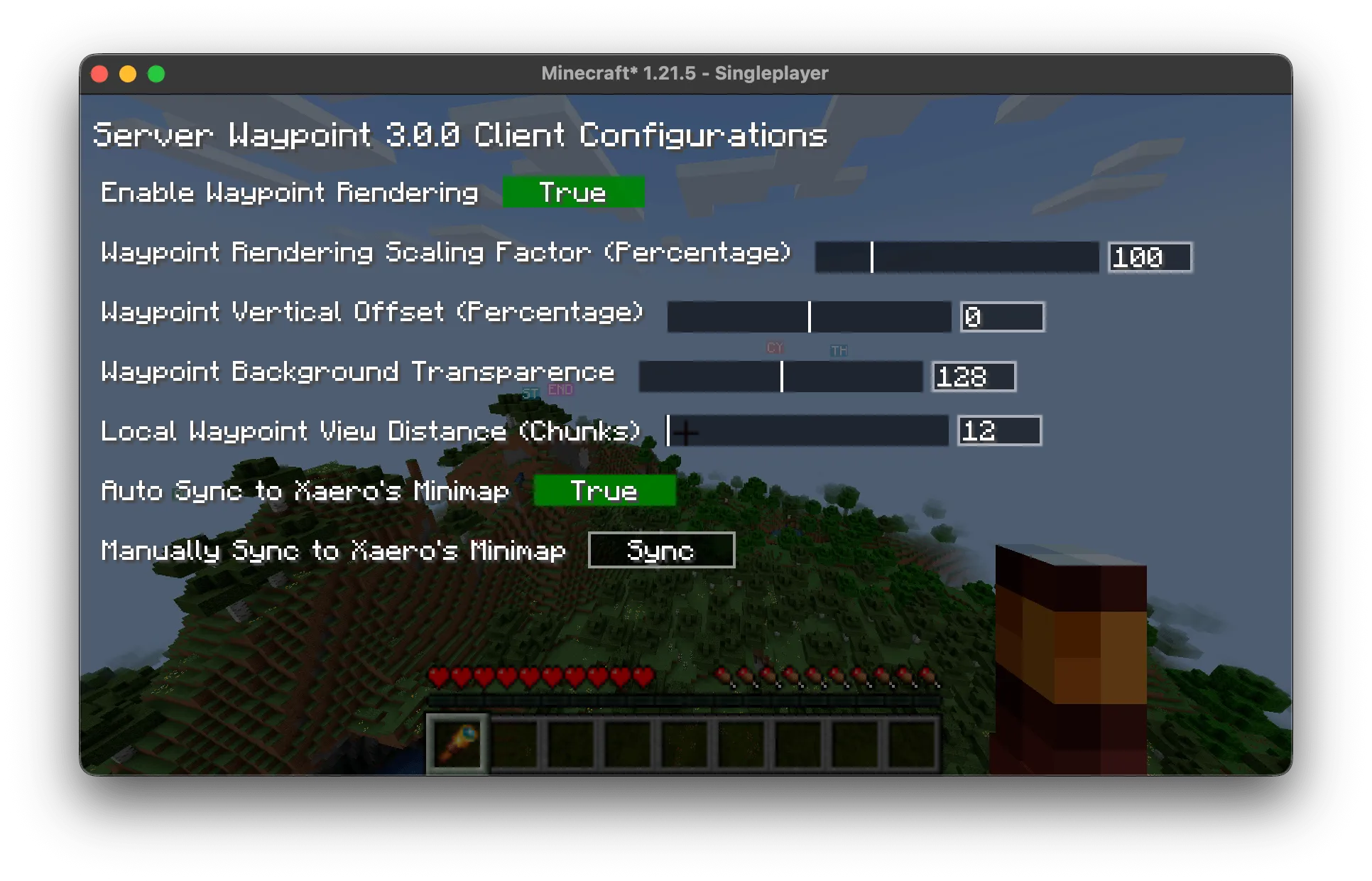 Server Waypoint, Моды, Minecraft