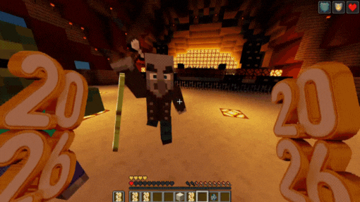 Golden 2026 Totem of Undying - Happy New Year — скриншот 2 (Текстуры, Minecraft)
