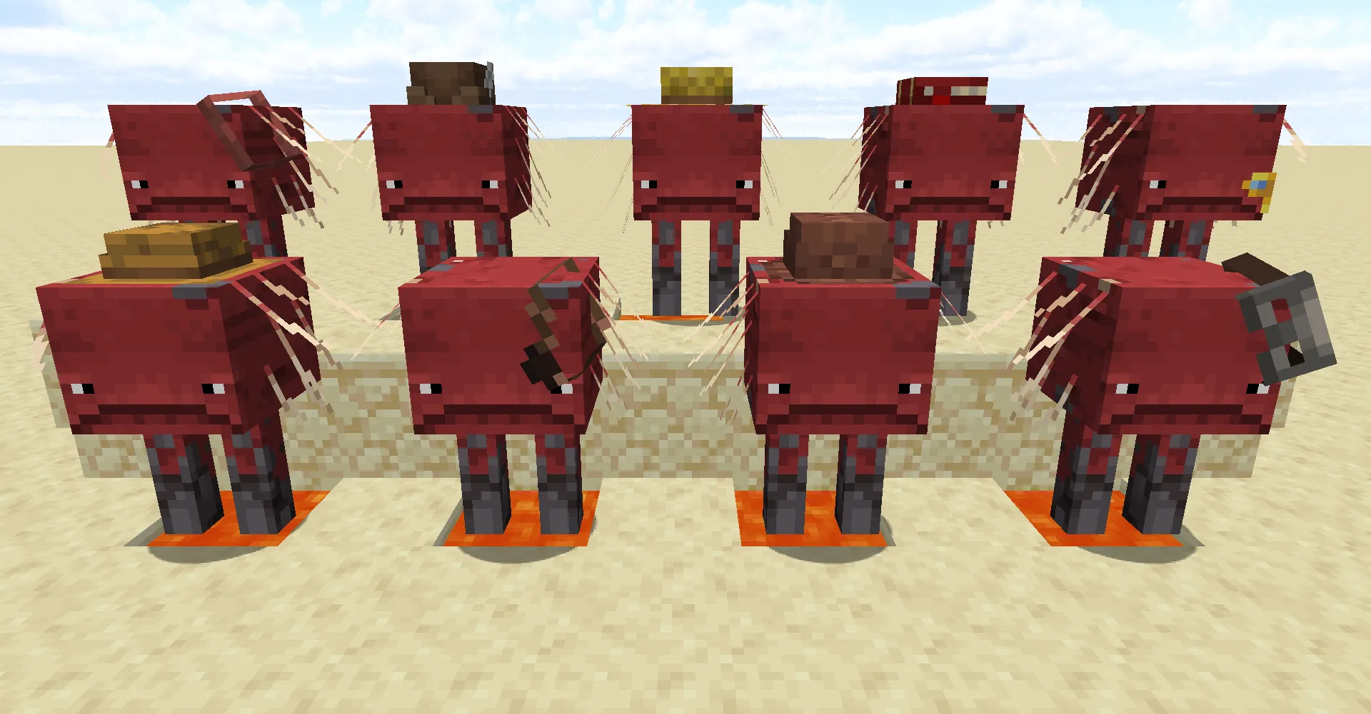 Striders with hats — скриншот 1 (Текстуры, Minecraft)