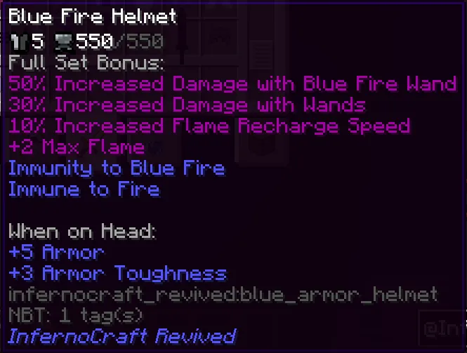 InfernoCraft Revived, Моды, Minecraft