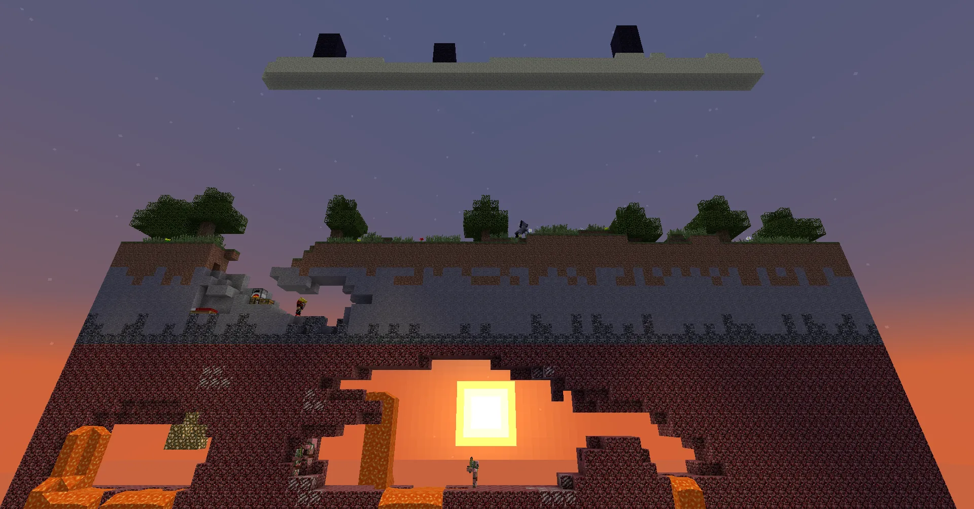 Dig Down for Nether — скриншот 1 (Плагины, Minecraft)