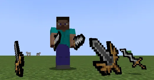 Melee Ex Machina (Weaponry & More) — скриншот 1 (Моды, Minecraft)