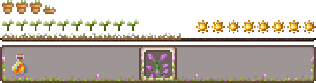 Overgrown Flowery GUI - Sunshine Hunger — скриншот 1 (Текстуры, Minecraft)