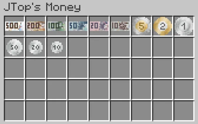 Jtop's Simple Currency — скриншот 1 (Моды, Minecraft)