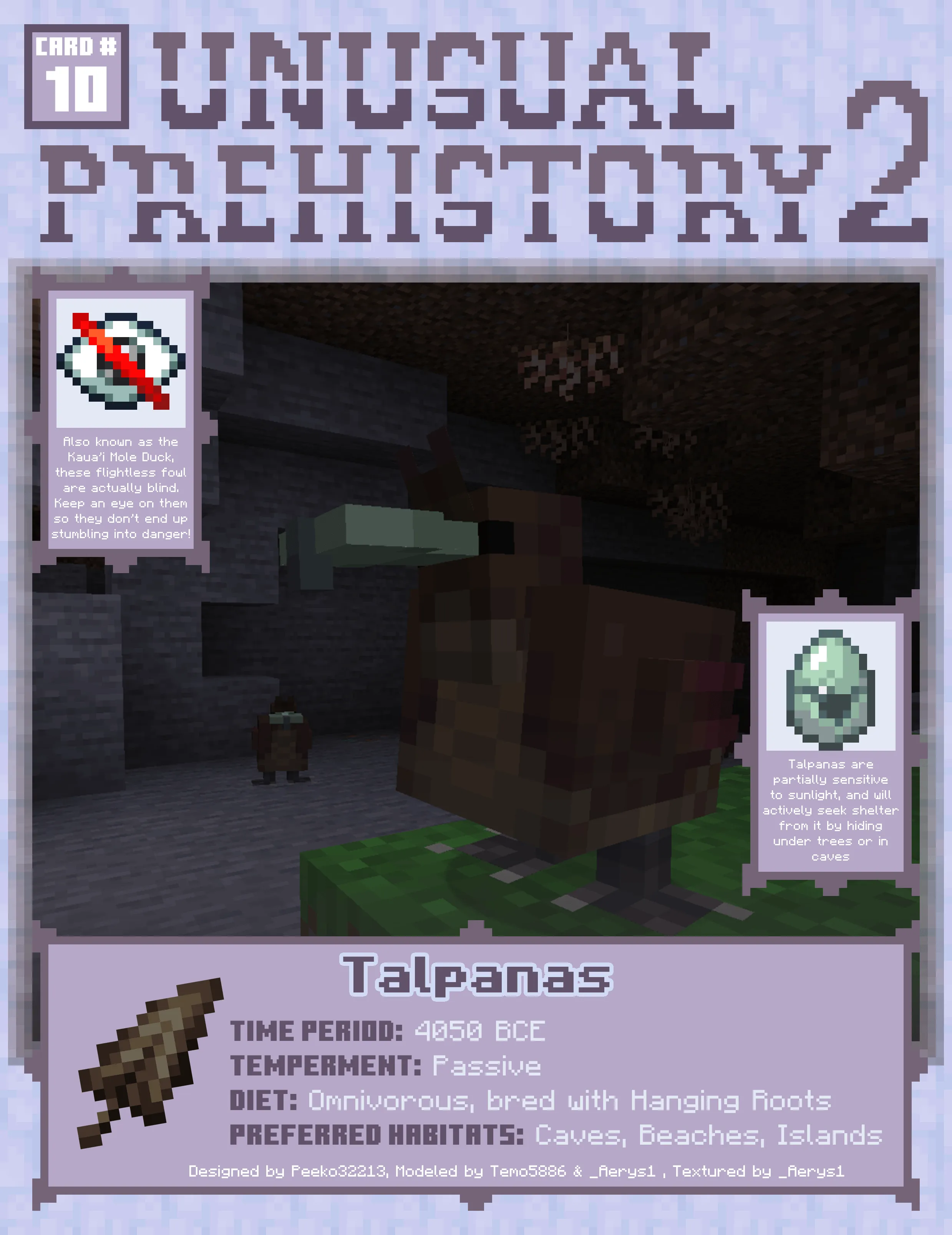 Unusual Prehistory 2, Моды, Minecraft