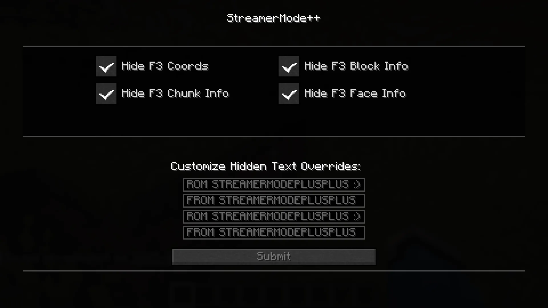 StreamerMode++ — скриншот 2 (Моды, Minecraft)
