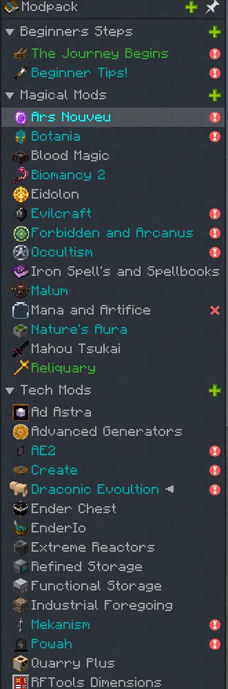 Astral Adventures: Beyond the Horizon, Модпаки, Minecraft