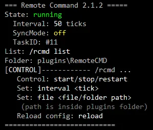 Remote Command Scheduler — скриншот 1 (Плагины, Minecraft)