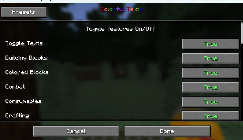 Colorful Texts, Текстуры, Minecraft