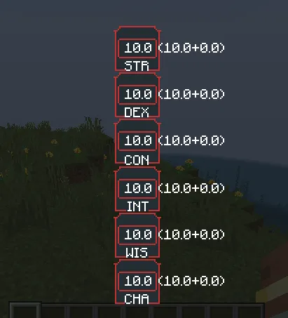 D&D Ability Scores — скриншот 1 (Моды, Minecraft)