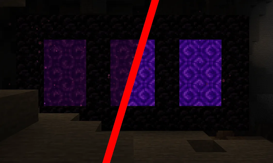 Emissive Nether Portals — скриншот 1 (Текстуры, Minecraft)