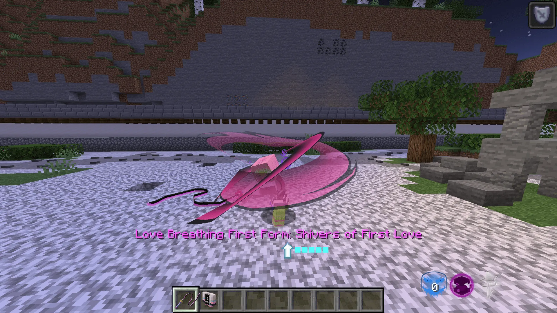 Kimetsu X EpicFight X Weapons of Miracles — скриншот 1 (Моды, Minecraft)
