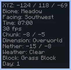 Coordinates HUD, Моды, Minecraft