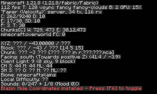 Blazin Hide Coordinates, Моды, Minecraft