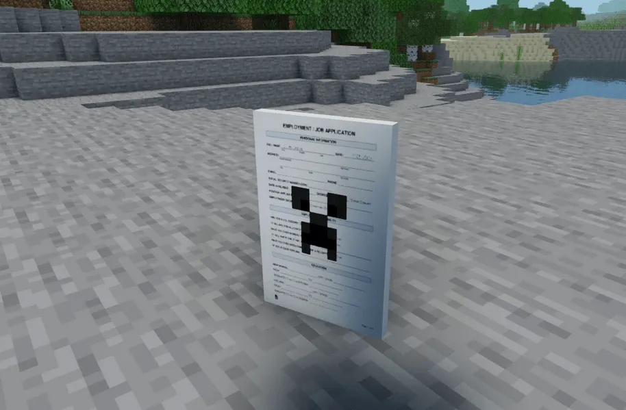 Job Application Creeper, Текстуры, Minecraft