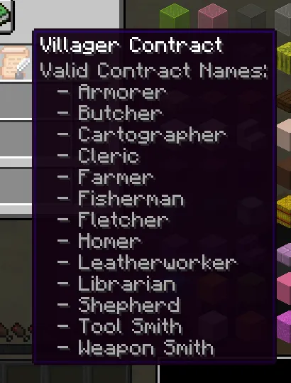 Villager Contracts, Моды, Minecraft