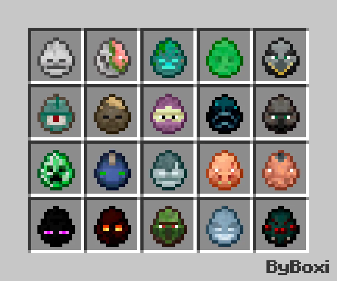 Spawn Egg Faces, Текстуры, Minecraft