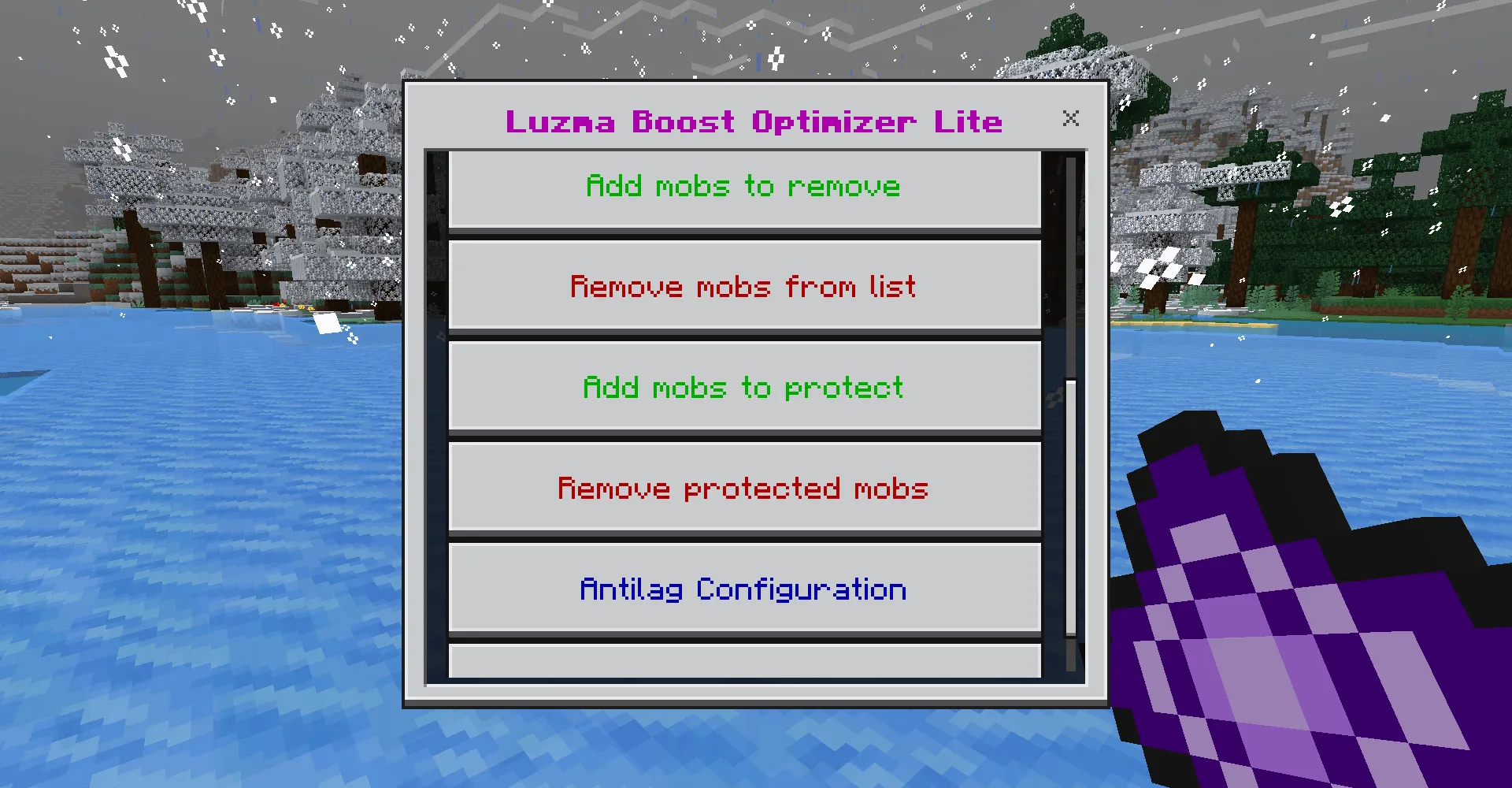 Luzma Boost Optimizer for Bedrock Lite, Аддоны, Minecraft