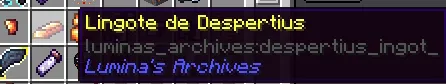 Luminas Archives, Моды, Minecraft