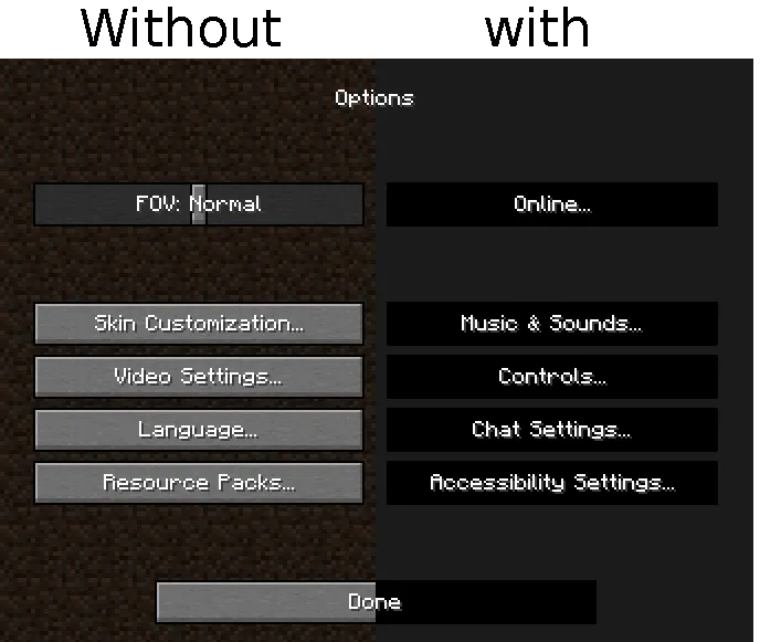 cleaner gui, Текстуры, Minecraft
