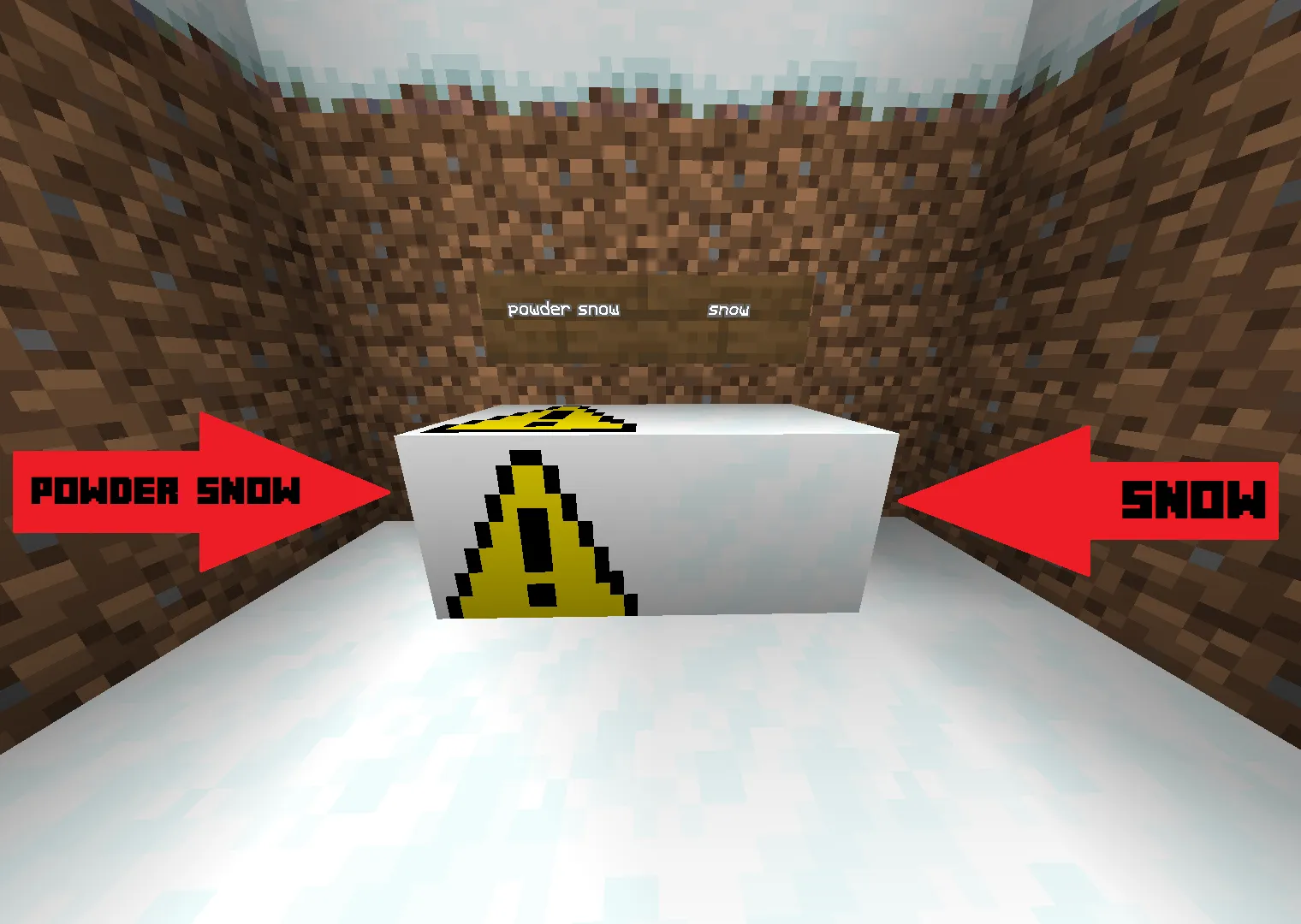 Powder snow warning — скриншот 1 (Текстуры, Minecraft)