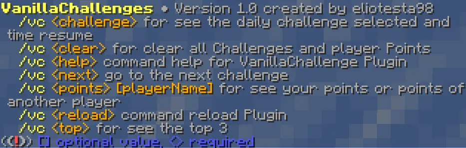 V.Challenges — скриншот 2 (Плагины, Minecraft)