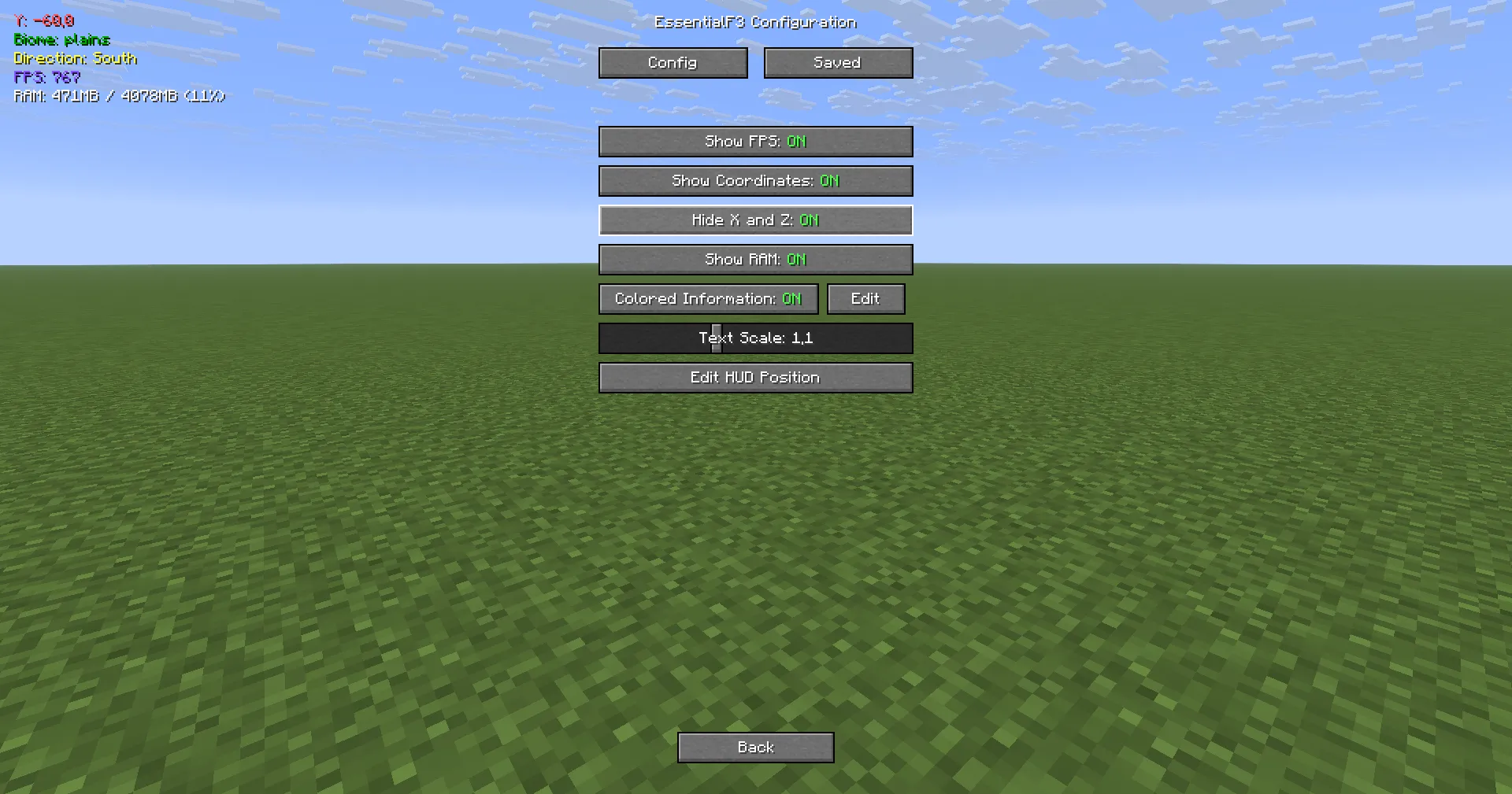 Valx' EssentialF3, Моды, Minecraft