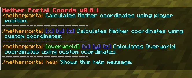 Nether Portal Coords, Моды, Minecraft