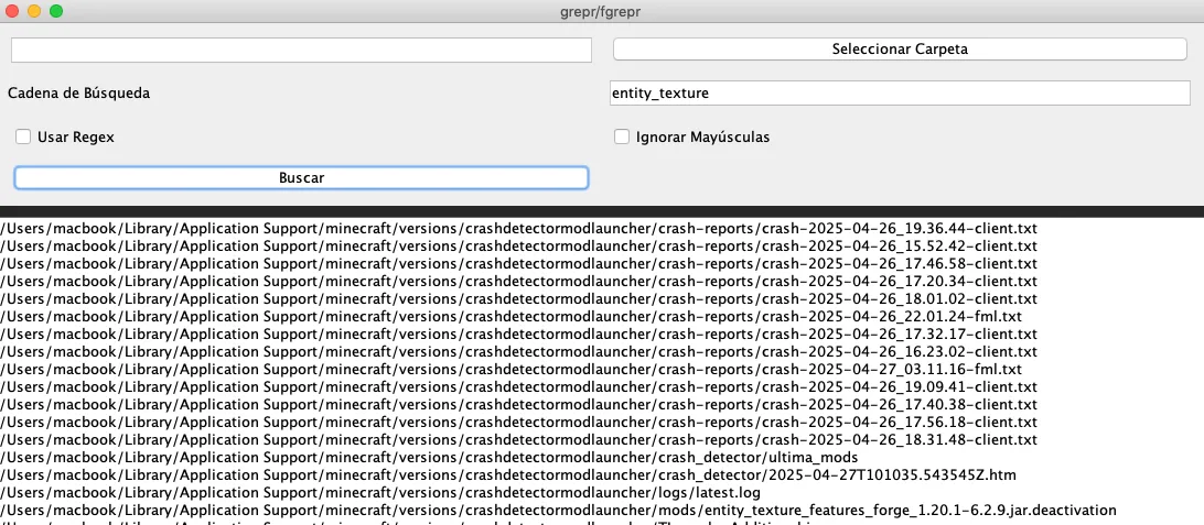 CrashDetector, Моды, Minecraft
