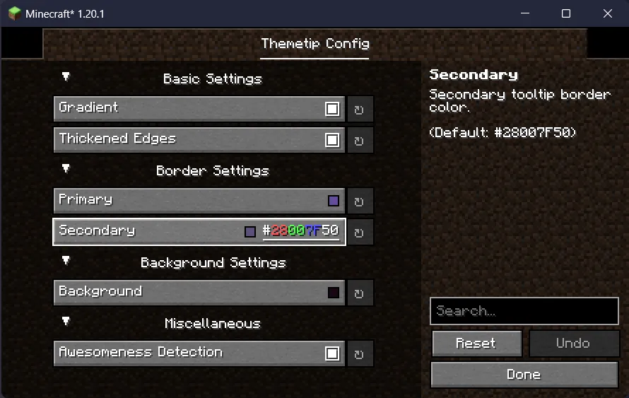 themetip, Моды, Minecraft