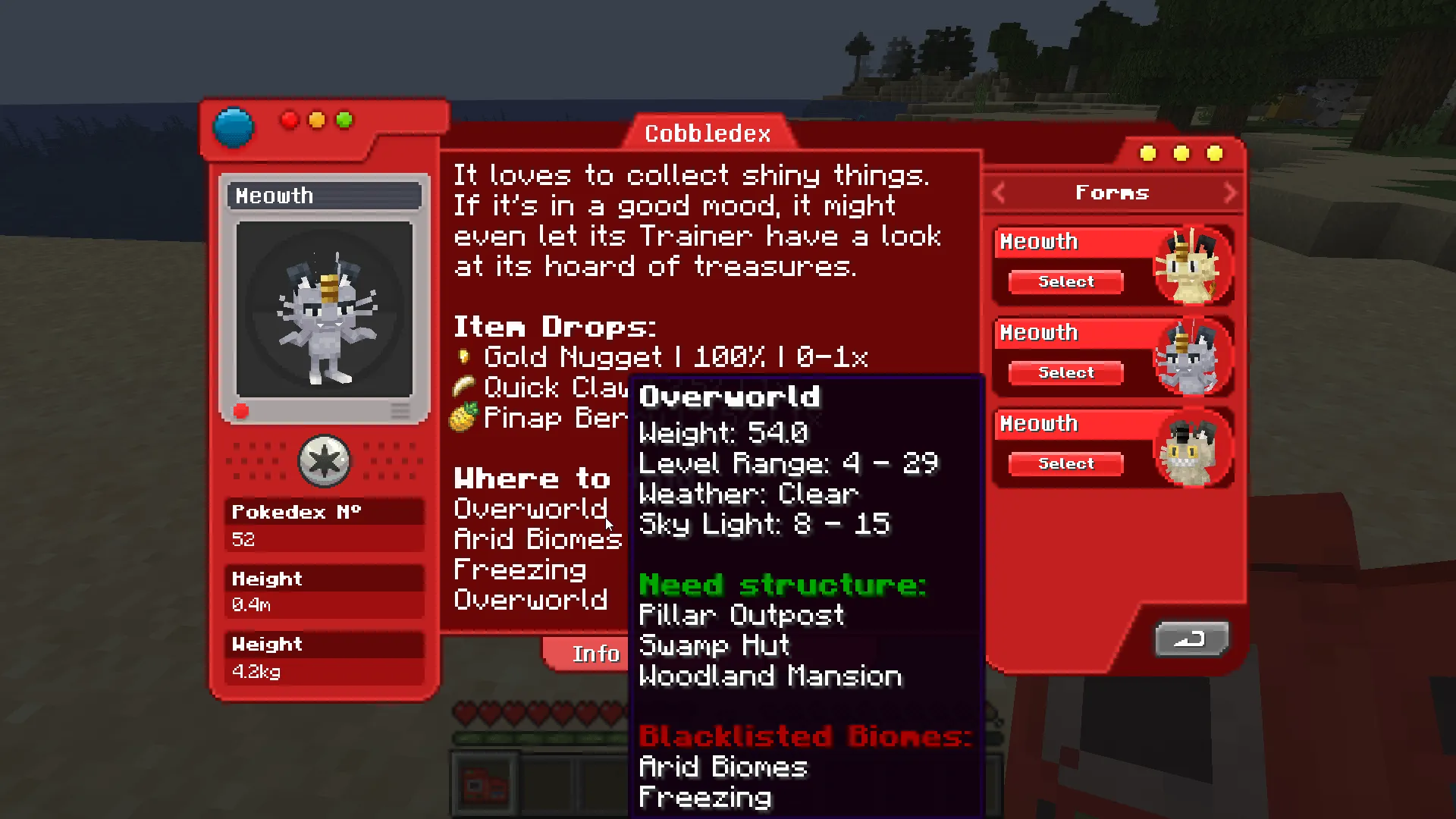 Cobblemon Pokédex (Cobbledex), Моды, Minecraft